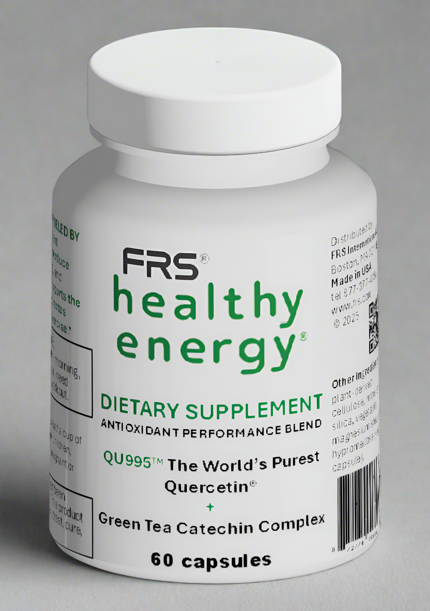 Supplement bottle labeled 'FRS Healthy Energy'