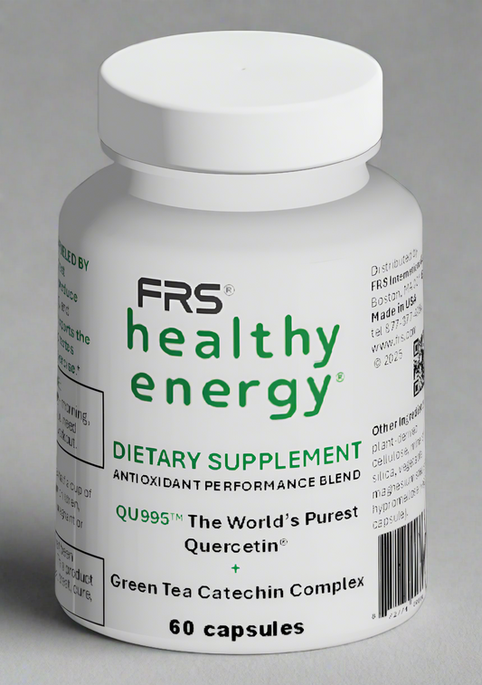 Supplement bottle labeled 'FRS Healthy Energy'