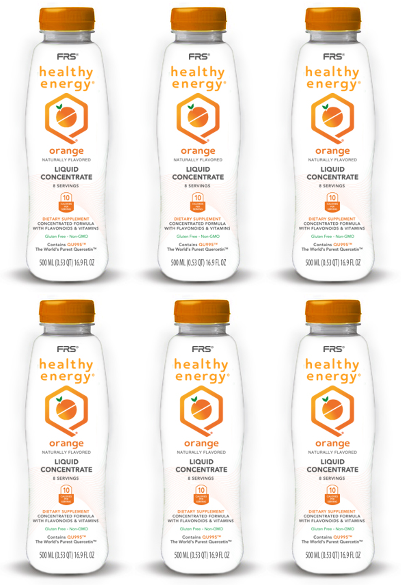FRS Healthy Energy Orange Concentrate/ Case of Six 16.9 oz Bottles
