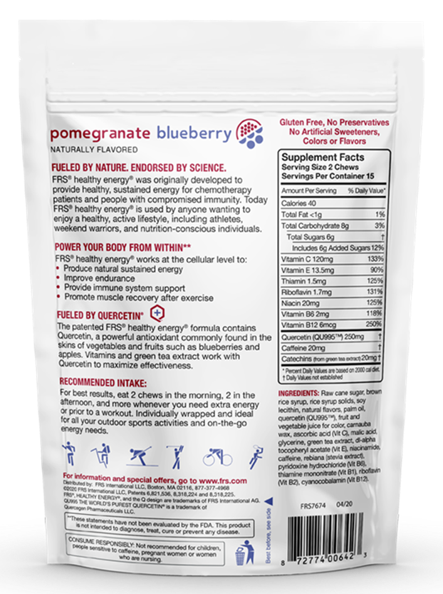 FRS Healthy Energy Pomegranate Blueberry Soft Chews 30 count